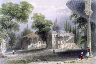 المحكمة الثالثة لسراي بورنو ، حوالي عام 1850 (مائي ملون) بواسطة وليام هنري بارتليت