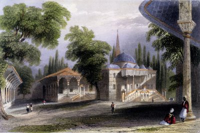 المحكمة الثالثة في سراي باونو ، 1850 (ألوان مائية) بواسطة وليام هنري بارتليت
