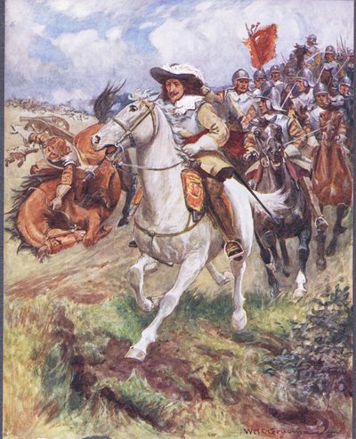 انفجر عمالؤنا في صفوف الدقة ، التوضيح من "Ballads of Famous Fights" ، c.1900 بواسطة وليام هنري تشارلز جروم