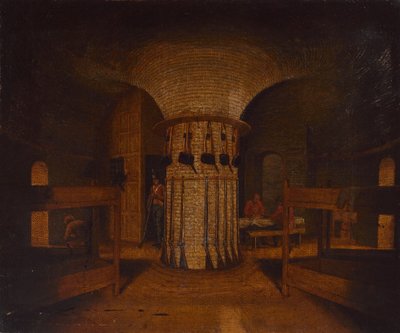 الجزء الداخلي من غرفة ثكنة ، ربما في برج مارتيلو ، حوالي 1812 (زيت على قماش) بواسطة وليام هنري فورد