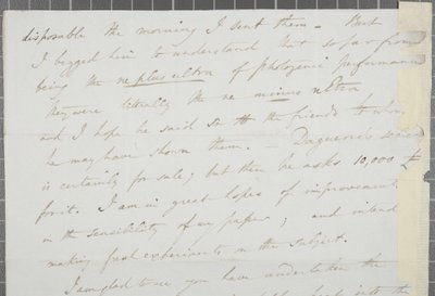 رسالة موقعة من ويليام هنري فوكس تالبوت إلى جيمس ديفيد فوربس ، 1839 بواسطة وليام هنري فوكس تالبوت