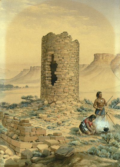 برج الحجر القديم المستدير ، 1875. بواسطة وليام هنري هولمز