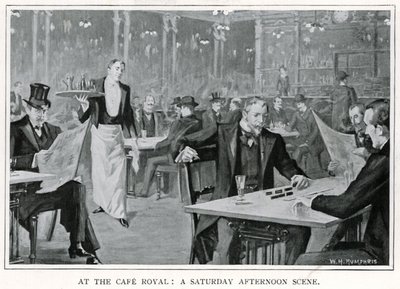At the Cafe Royal: مشهد بعد ظهر يوم السبت ، حوالي 1900 (ليثو) بواسطة وليام هنري همفريس