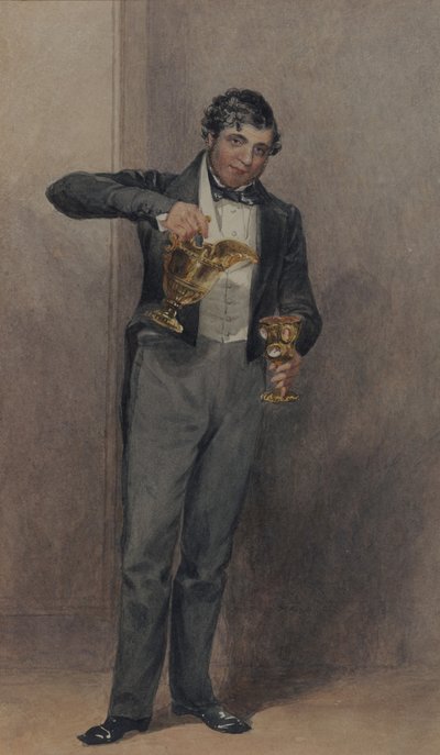 Butler, c.1827 (watercolor on paper) بواسطة وليام هنري هنت