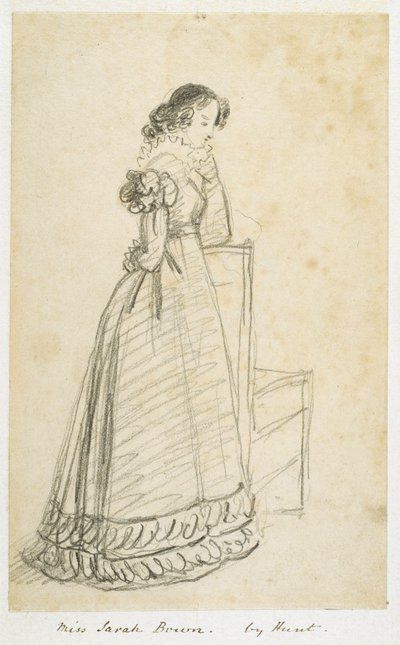 Miss Sarah Bown, later the wife of Sir Joseph Paxton (pencil on paper) بواسطة وليام هنري هنت