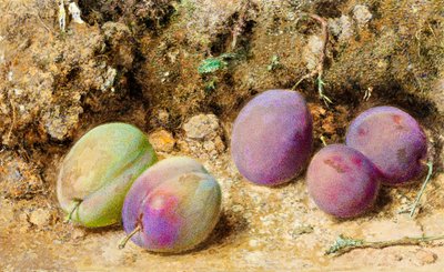 الخوخ الناضج وغير الناضج ، 1860 (مرحاض على البطاقة) بواسطة وليام هنري هنت