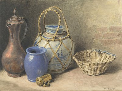 لا تزال الحياة مع جرة الزنجبيل ، c.1825 (مرحاض فوق الجرافيت على الورق) بواسطة وليام هنري هنت