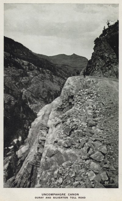 وديان كولورادو: Uncompahgre Canon و Ouray و Silverton Toll Road (b / w photo) بواسطة وليام هنري جاكسون