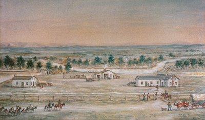 The Whitman Mission in 1845 (colour litho) بواسطة وليام هنري جاكسون