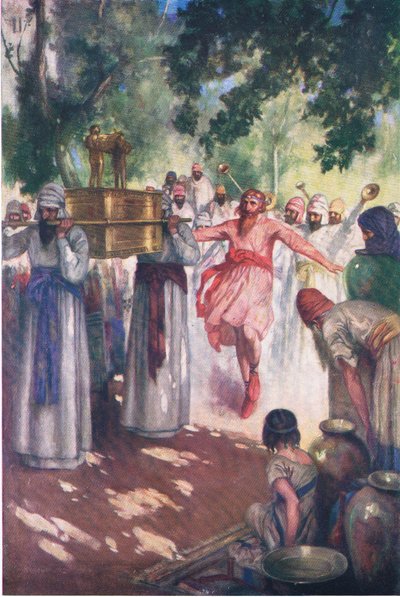 جلب داود الفلك إلى القدس ، من كتاب مصور الكتاب المقدس الذي نشره توماس نيلسون ، حوالي 1950 بواسطة وليام هنري مارجيسون