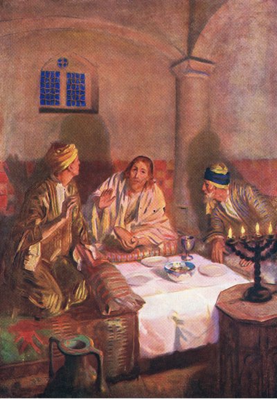 مساء في عمواس ، من كتاب مصور الكتاب المقدس الذي نشره توماس نيلسون ، ج 1950 بواسطة وليام هنري مارجيسون