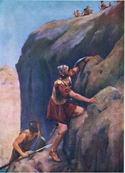 جوناثان وحامل سلاحه ، من كتاب مصور الكتاب المقدس الذي نشره توماس نيلسون ، حوالي 1950 بواسطة وليام هنري مارجيسون