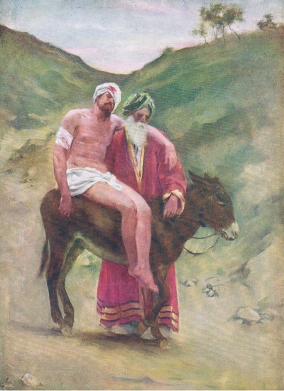 السامري الصالح ، من كتاب مصور الكتاب المقدس الذي نشره توماس نيلسون ، ج 1950 بواسطة وليام هنري مارجيسون