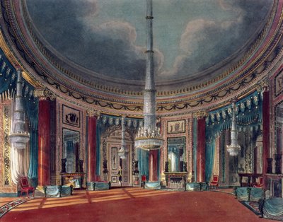 كارلتون هاوس ، الغرفة الدائرية ، من Pynes Royal Residences ، تم نشره عام 1818 بواسطة وليام هنري باين