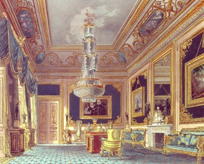 The Blue Velvet Room ، كارلتون هاوس من Pyne&39;s Royal Residences ، 1818 بواسطة وليام هنري باين