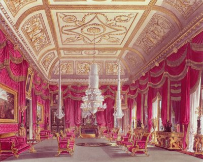 The Crimson Drawing Room ، كارلتون هاوس من Pyne&39;s Royal Residences ، 1818 بواسطة وليام هنري باين