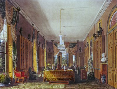 مكتبة الملكة ، Frogmore ، "مساكن ملكية" Pyne ، 1818 بواسطة وليام هنري باين