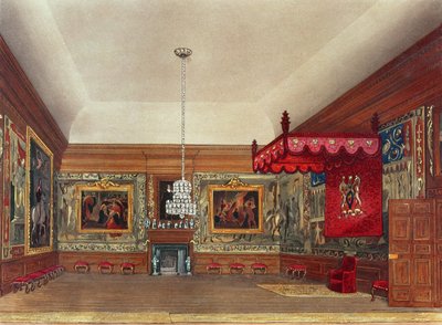 غرفة العرش ، هامبتون كورت من Pyne&39;s Royal Residences ، 1818 بواسطة وليام هنري باين