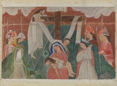 محطة الصليب رقم 13: إنزال يسوع من على الصليب ، ج. 1936. بواسطة وليام هربرت