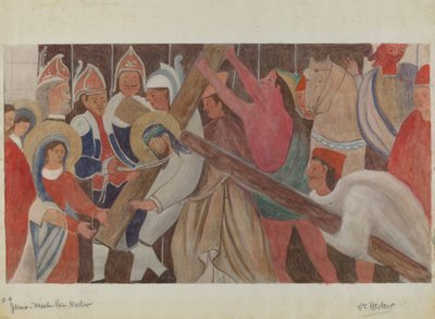 محطة الصليب رقم 4: يسوع يلتقي بأمه ، ج. 1936. بواسطة وليام هربرت