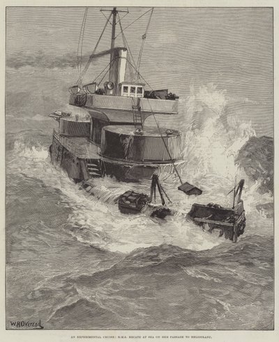 رحلة تجريبية ، HMS Hecate في البحر في طريقها إلى هيليغولاند بواسطة William Heysham Overend