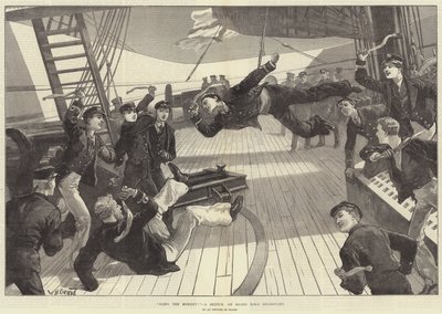 حبال القرد! رسم تخطيطي على متن HMS Inconstant بواسطة وليام هيشام أوفرند