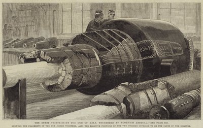 The Burst Thirty Thirty Ton Gun من HMS Thunderer في Woolwich Arsenal بواسطة وليام هيشام أوفرند