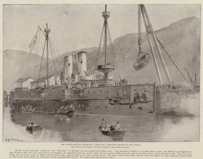 سفينة Ironclad الصينية Chen-Yuen تمر بإصلاحات في Port Arthur بواسطة وليام هيشام أوفرند