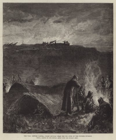 الحرب قبل بليفنا ؛ ليلة Bivouac بالقرب من المدافع الكبيرة من الفرقة الرابعة بواسطة وليام هيشام أوفرند