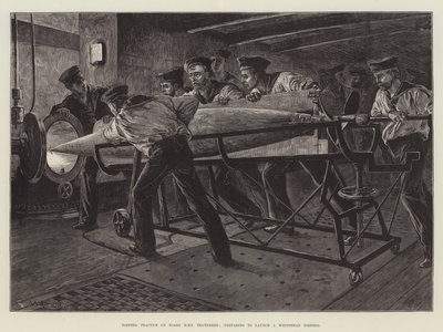 تمرين Torpedo على متن HMS Thunderer ، يستعد لإطلاق Whitehead Torpedo بواسطة وليام هيشام أوفرند