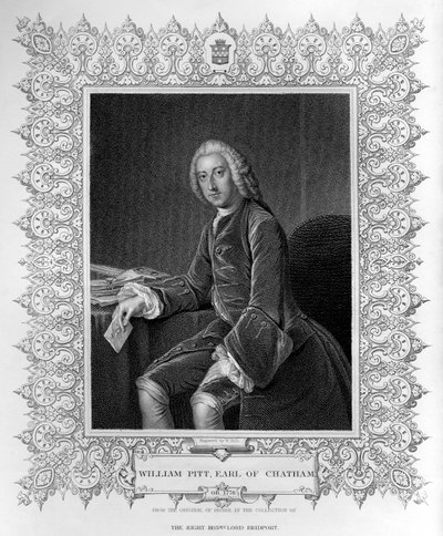 صورة ويليام بيت ، إيرل تشاتام الأول ، نقشها ويليام هول الأصغر (1807-71) بواسطة وليام هور
