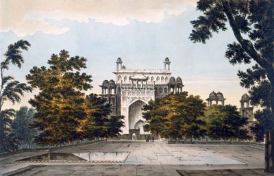 منظر لجزء من قبر الإمبراطور أكبر في سيكوندرو ، 1785-1788 (ألوان مائية) بواسطة وليام هودجز