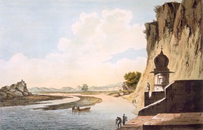 رر. ٢٦ منظر للغوت في إيتاوا ، على ضفاف نهر جومنا ، من "Select Views in India" ، حانة. 1785-88 (النقش الملون مع aquatint) بواسطة وليام هودجز