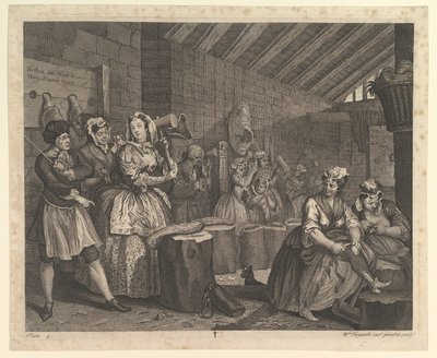تقدم Harlots ، اللوحة 4 ، أبريل 1732. بواسطة وليام هوغارث