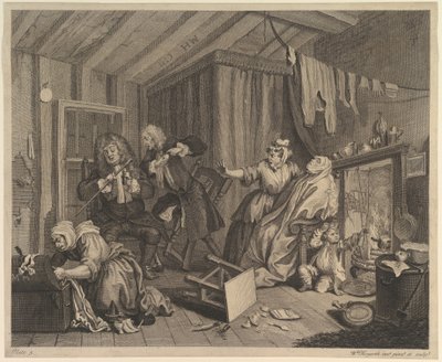 تقدم Harlots ، اللوحة 5 ، قبل أبريل 1732. بواسطة وليام هوغارث