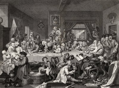 الترفيه الانتخابي ، نقشه TE Nicholson ، من "أعمال ويليام هوغارث" ، نشر عام 1833 بواسطة وليام هوغارث