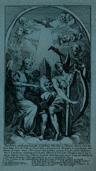 سخرية على Kents Altarpiece في St Clement Danes ، c1725 بواسطة وليام هوغارث