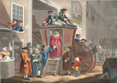 كانتري إن يارد ، رسم توضيحي من "Hogarth Restored: The Whole Works of the William William Hogarth الشهير ، الذي نقشه توماس كوك" ، الحانة. 1812 (نقش يدوي) بواسطة وليام هوغارث