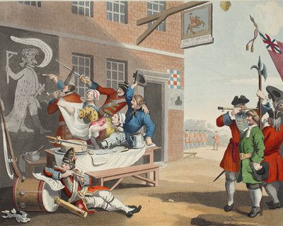 إنجلترا ، توضيح من "Hogarth Restored: The Whole Works of the Celebrated of William Hogarth، re-eng نقش بواسطة Thomas Cook &39;، pub. 1812 (نقش يدوي) بواسطة وليام هوغارث