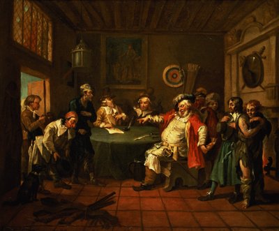 Falstaff فحص المجندين له من هنري الرابع بواسطة شكسبير ، 1730 بواسطة وليام هوغارث