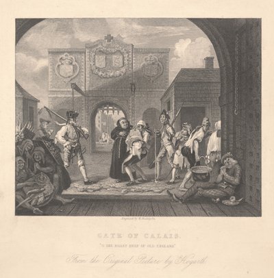 بوابة كاليه ، نقشها ويليام رادكليف (1783-1855) بواسطة وليام هوغارث