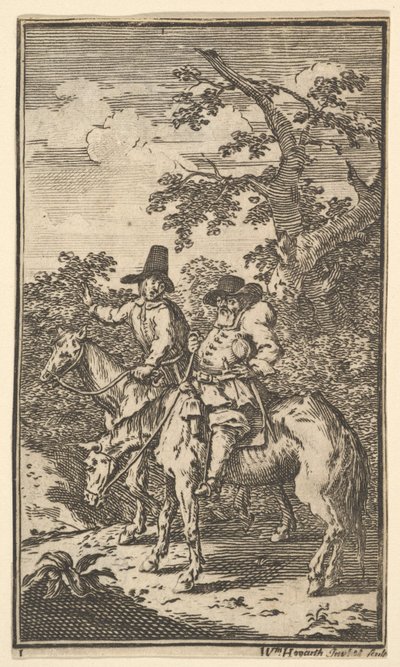 Hudibras Sallying Forth سبعة عشر الرسوم التوضيحية الصغيرة لصموئيل بتلر Hudibras ، رقم ... ، 1721-26. بواسطة وليام هوغارث