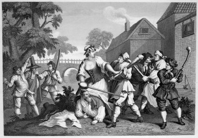 يقدم Hudibras The Knight إلى ترولا بواسطة وليام هوغارث