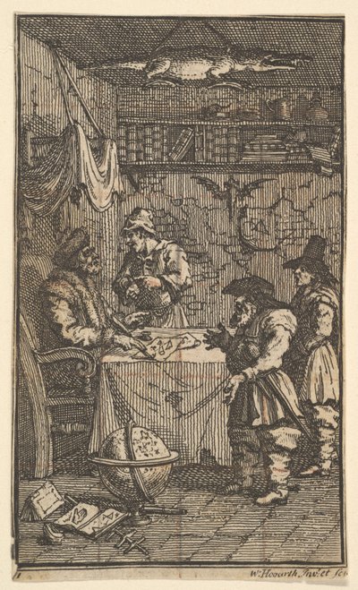 Hudibras زيارة Sidrophel سبعة عشر الرسوم التوضيحية الصغيرة لصموئيل بتلر Hudibras ... ، 1721-26. بواسطة وليام هوغارث