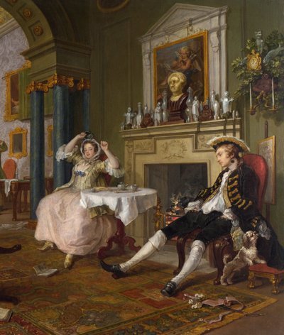 الزواج لا الوضع: II- The Tete a Tete، c.1743 (التفاصيل من 4395) بواسطة وليام هوغارث