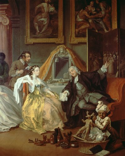 الزواج بأسلوب: IV - The Toilette ، c.1743 زيت على قماش من 182092 بواسطة وليام هوغارث