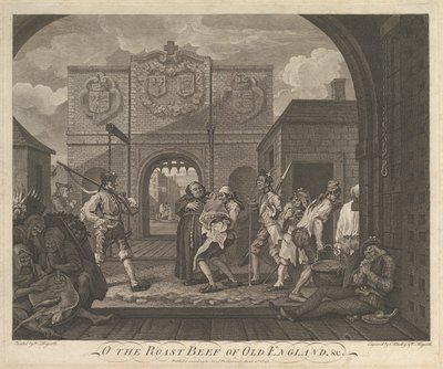 يا لحم البقر المشوي في إنجلترا القديمة - بوابة Caiais ، 6 مارس 1749. بواسطة وليام هوغارث