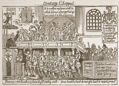 Oratory Chappel ، رسم توضيحي من "كنيسة إنجلترا: تاريخ للشعب" بقلم HDM Spence-Jones ، حانة. ج .1910 (صورة بني داكن) بواسطة وليام هوغارث