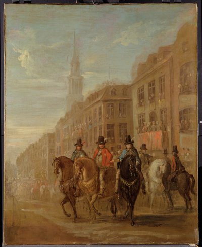 موكب استعادة تشارلز الثاني في تشيبسايد ، c.1745 بواسطة وليام هوغارث