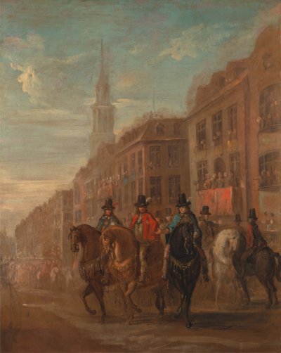 موكب ترميم تشارلز الثاني في تشيبسايد ، كاليفورنيا. 1745. بواسطة وليام هوغارث